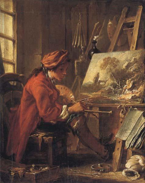 Francois Boucher Young Artist in his Studion Norge oil painting art